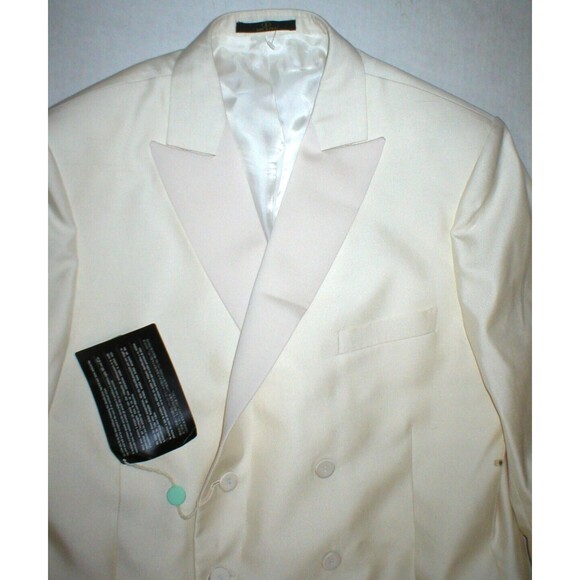 New NWT 54 Mens Tuxedo Suit Pants Jacket 44 Italy Valentino Cream White Designer - Picture 3 of 12
